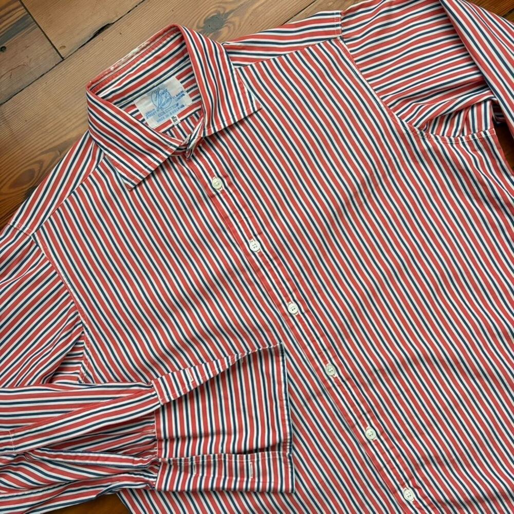 Vintage Harvie & Hudson Jermyn Street Striped Shirt French Cuff 15.5 39cm Size L